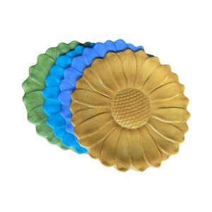 Vtg Linens n Things 8” Multicolor Sunflower Plates Set of 8